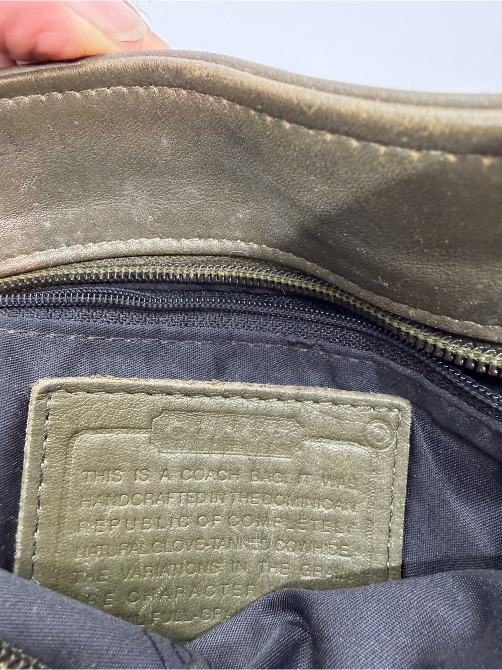Coach Olive Green Leather Shoulder Bag - Picture 4 of 5